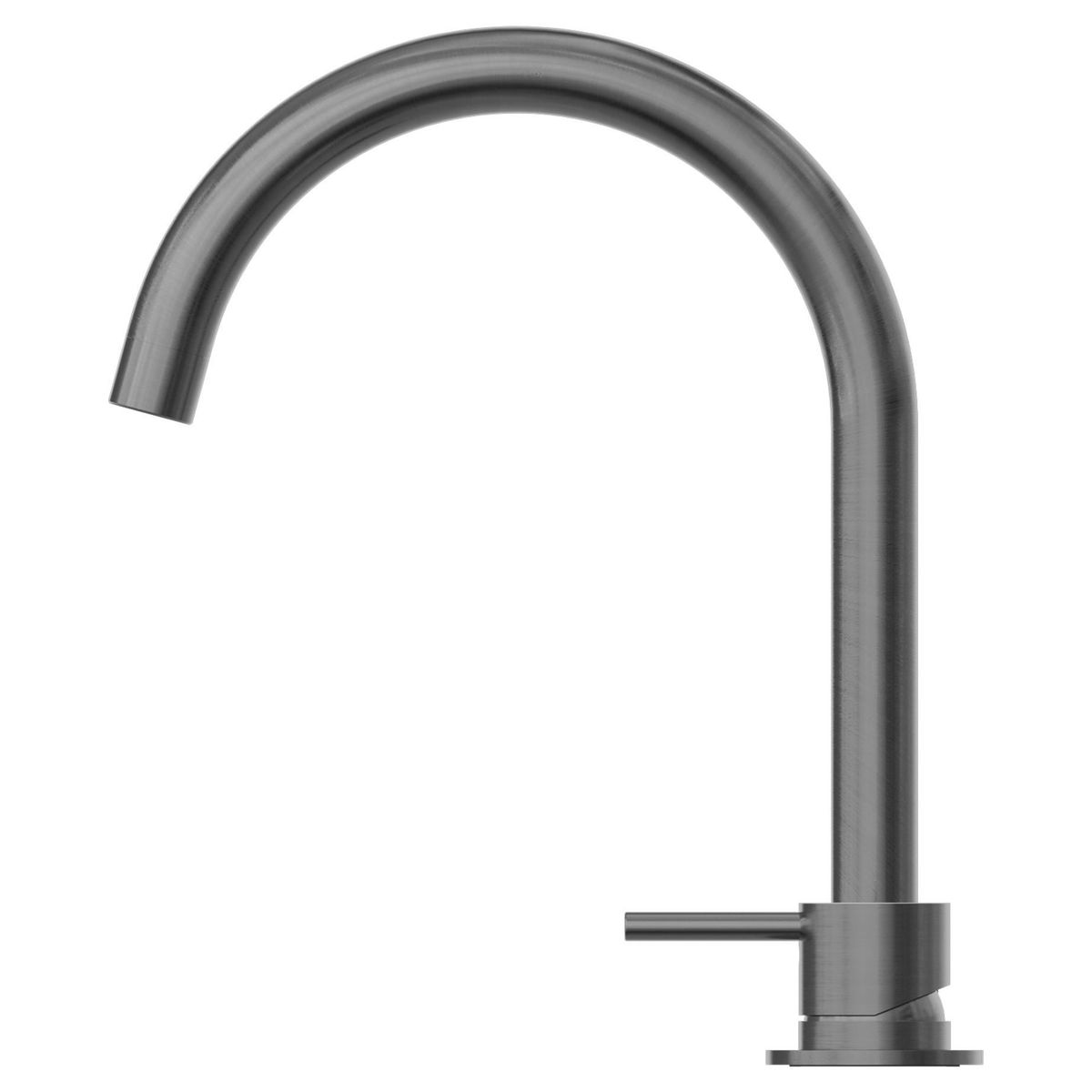 Mecca Hob Basin Mixer Round Spout - Gun Metal