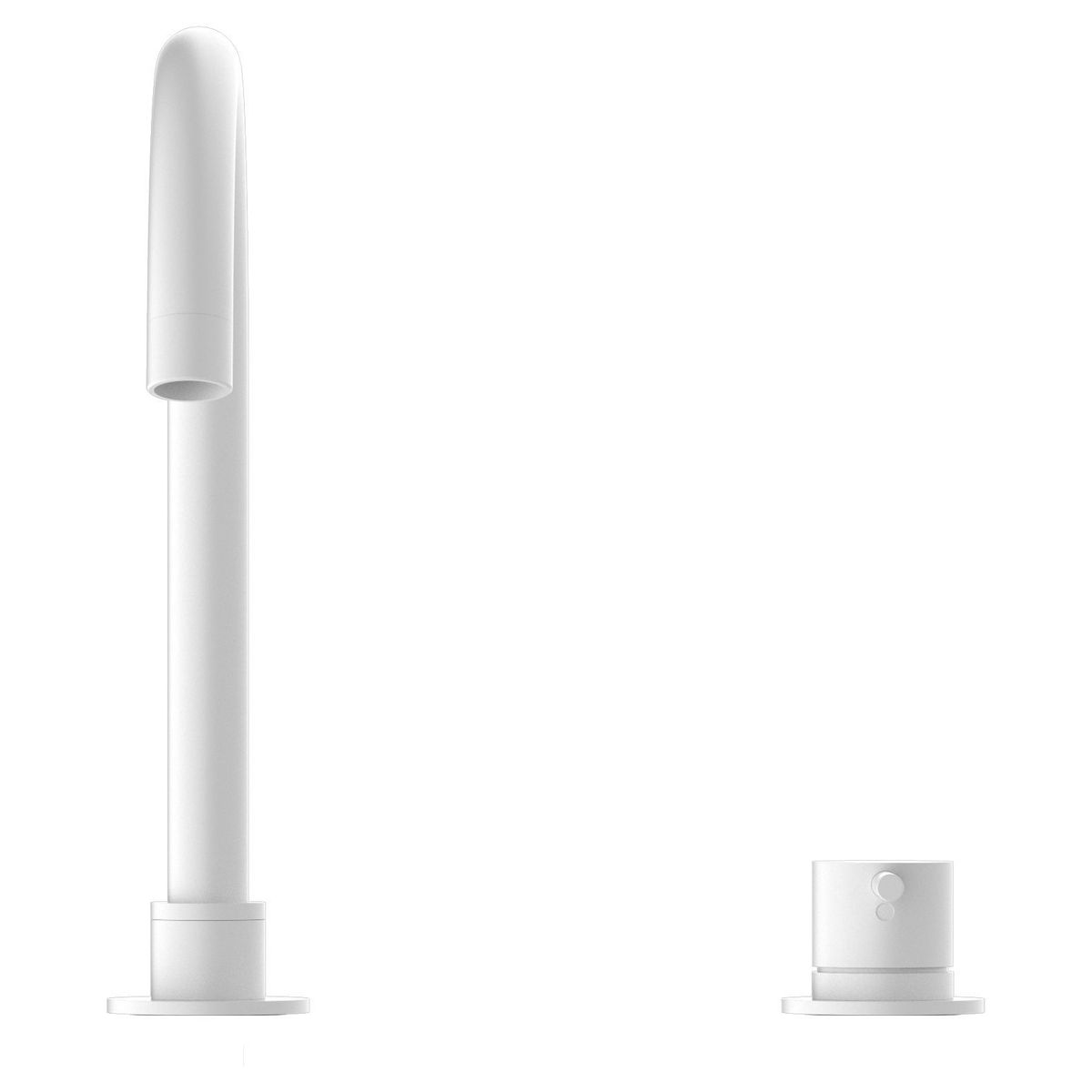 Mecca Hob Basin Mixer Round Spout - Matte White