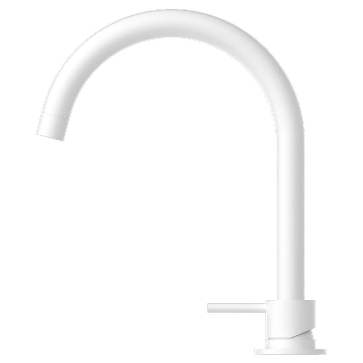Mecca Hob Basin Mixer Round Spout - Matte White