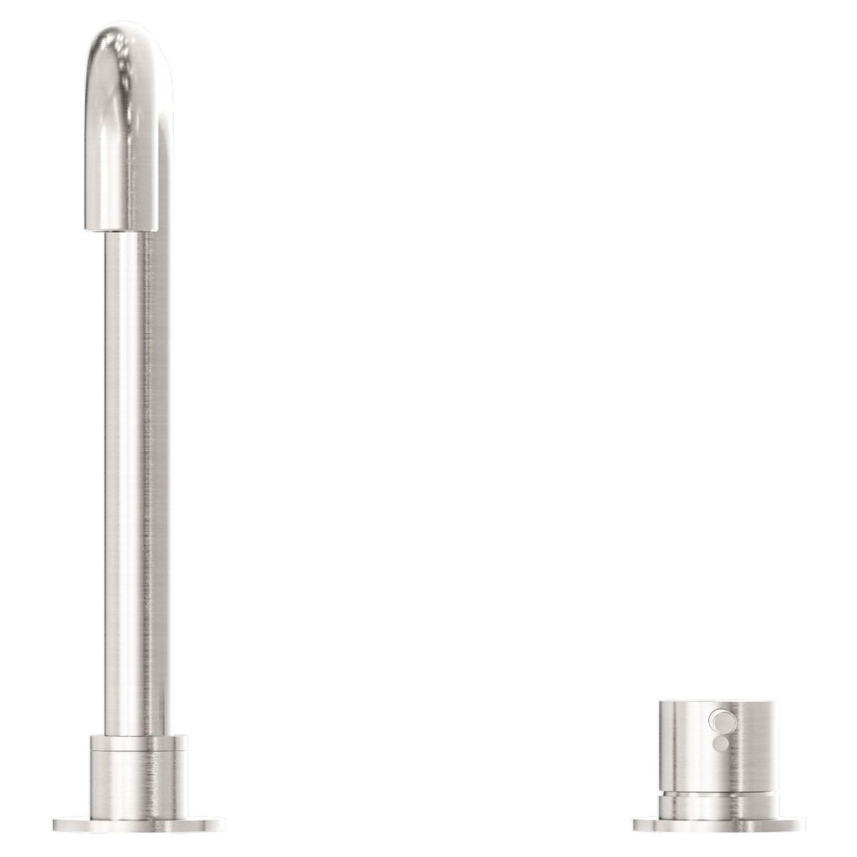 Mecca Hob Basin Mixer Square Spout - Brushed Nickel