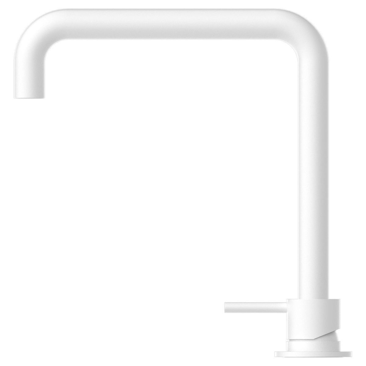 Mecca Hob Basin Mixer Square Spout - Matte White