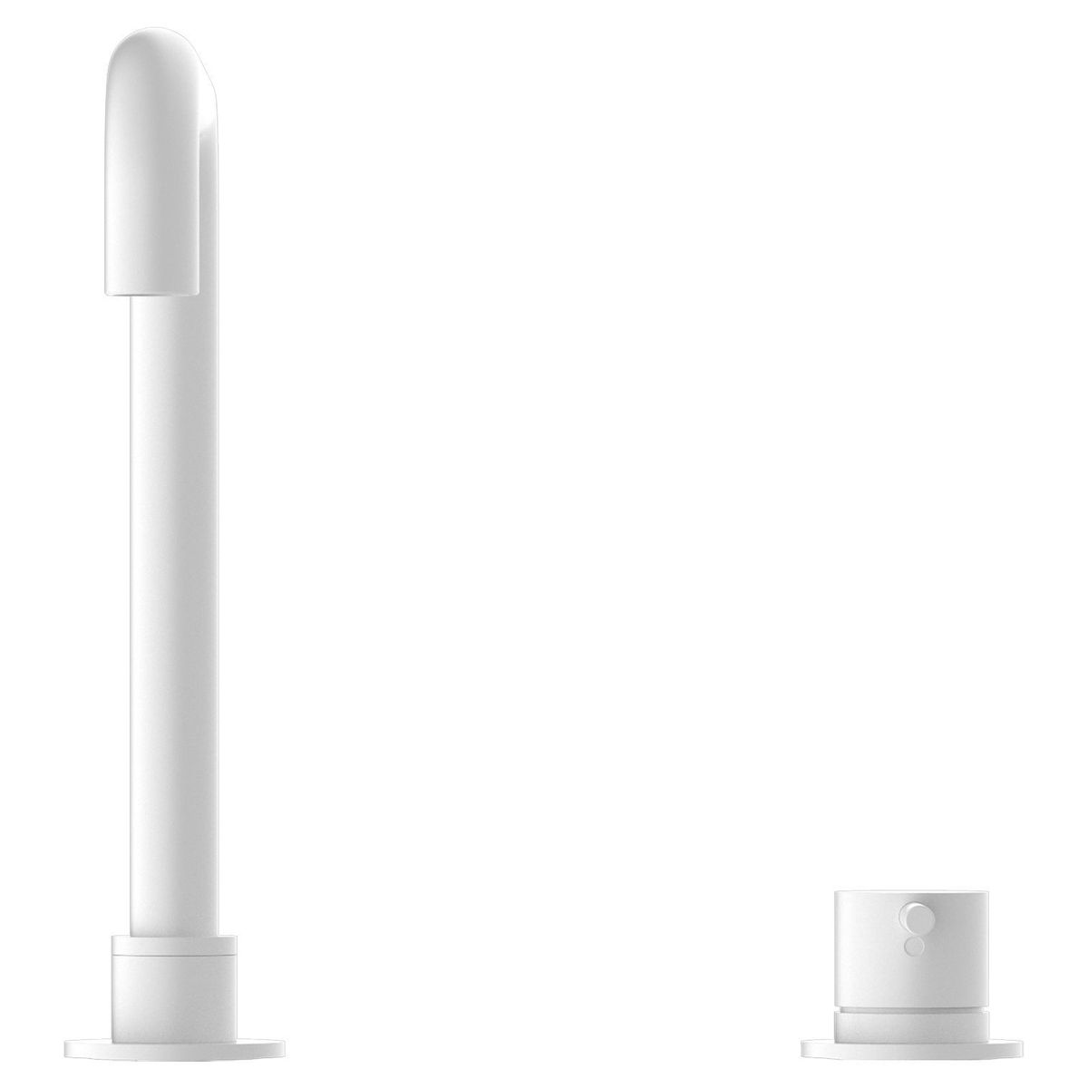 Mecca Hob Basin Mixer Square Spout - Matte White