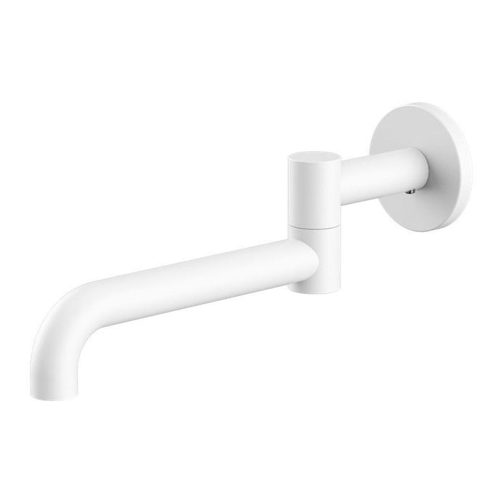 Mecca Wall Mounted Swivel Basin/Bath Spout Only 225mm in Matte White