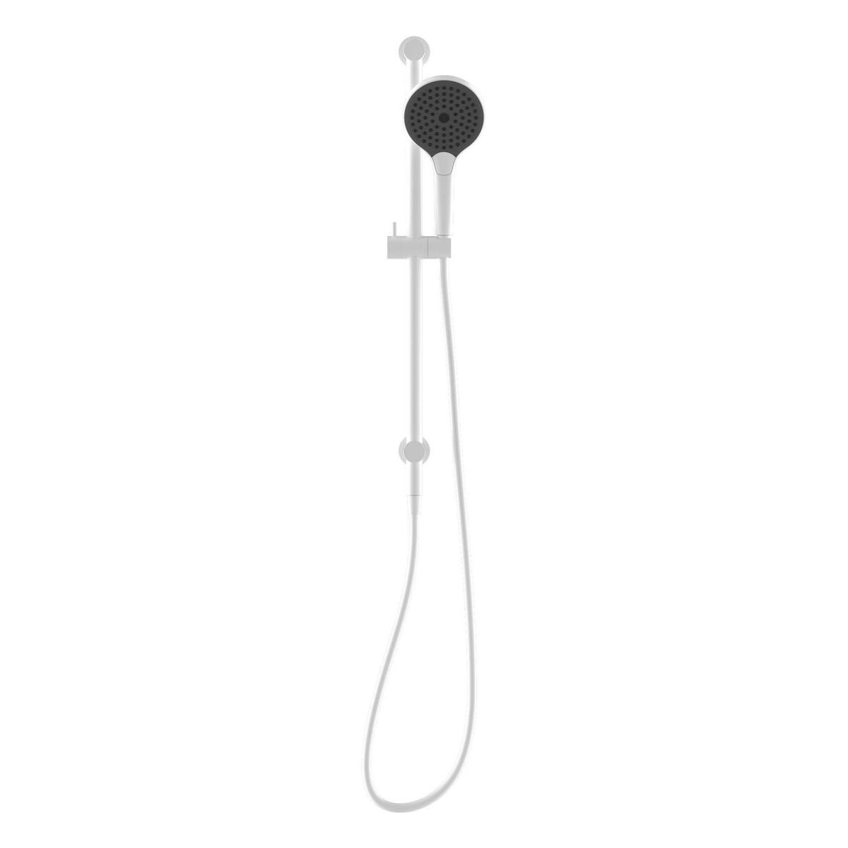 Mecca Shower Rail With Air Shower II in Matte White