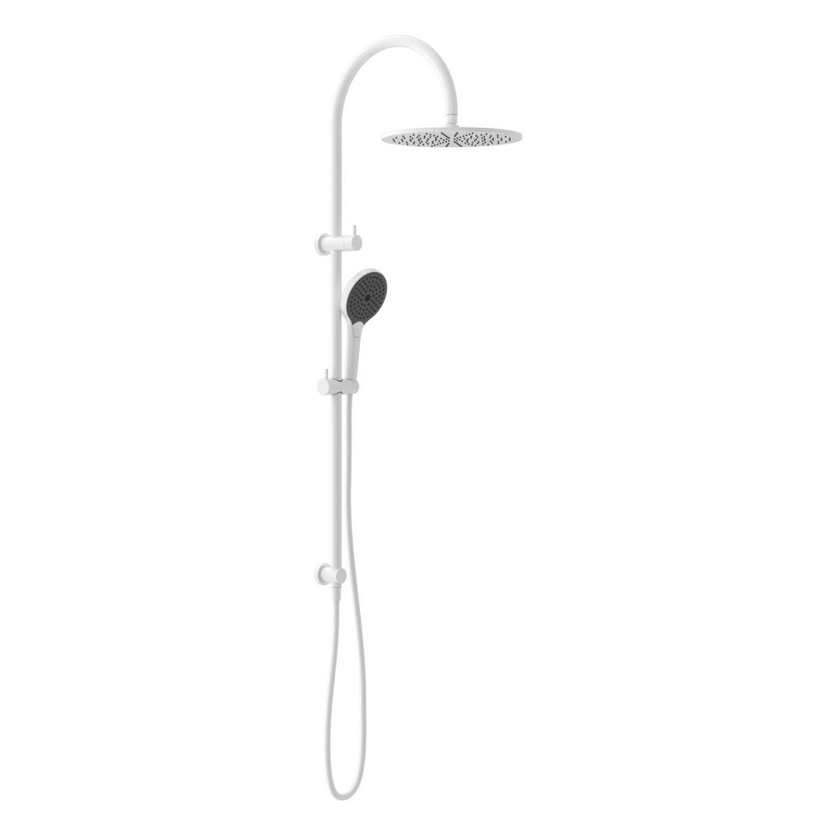 Mecca Twin Shower With Air Shower II in Matte White