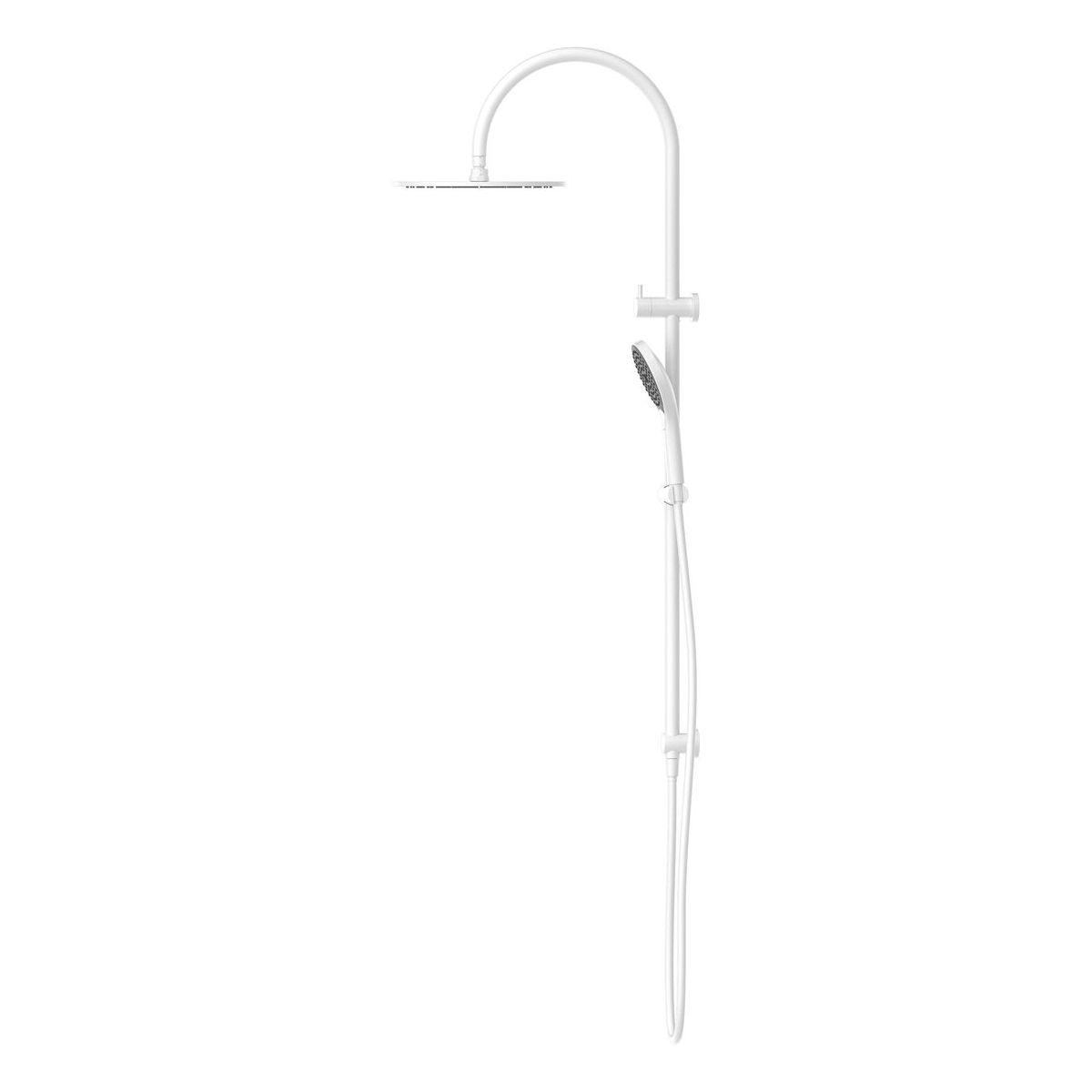 Mecca Twin Shower With Air Shower II in Matte White
