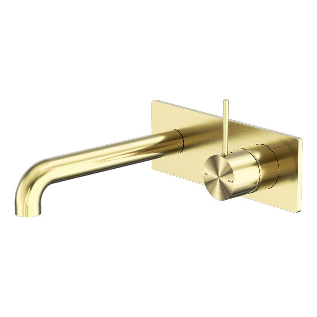 Mecca Wall Basin/Bath Mixer Handle Up 120mm in Brushed Gold