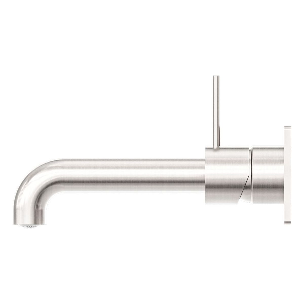 Mecca Wall Basin/Bath Mixer Handle Up 120mm in Brushed Nickel