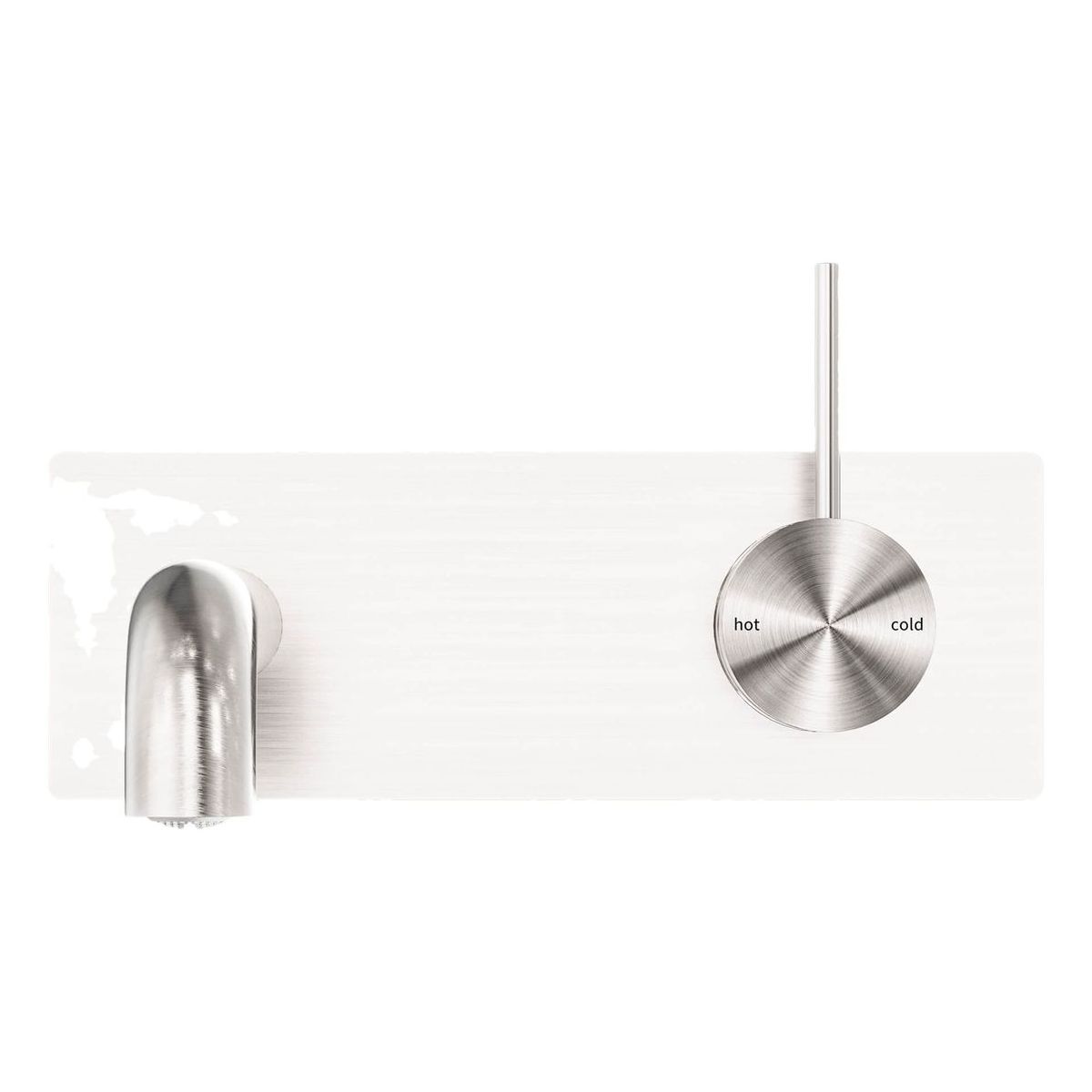 Mecca Wall Basin/Bath Mixer Handle Up 160mm in Brushed Nickel