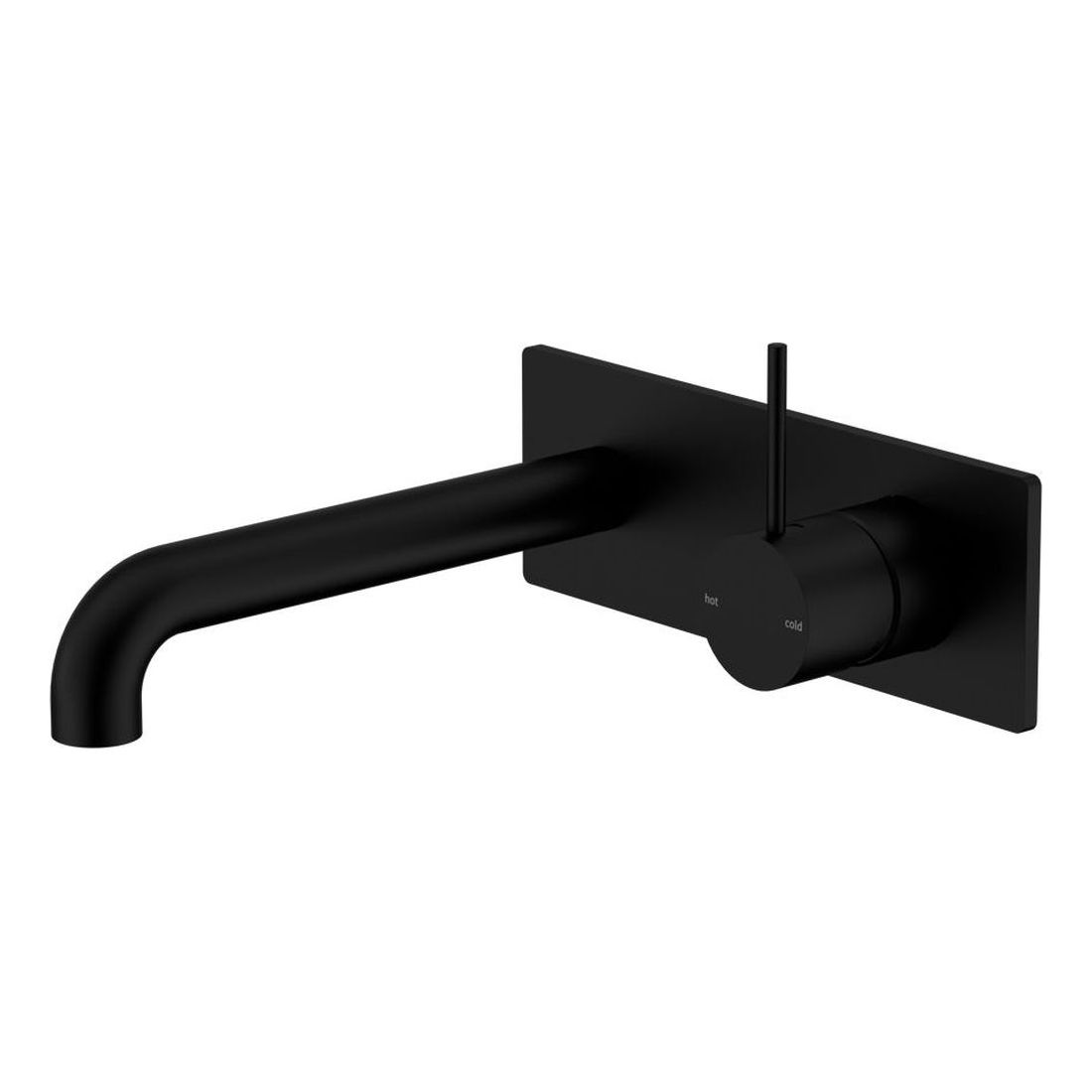 Mecca Wall Basin/Bath Mixer Handle Up 185mm in Matte Black