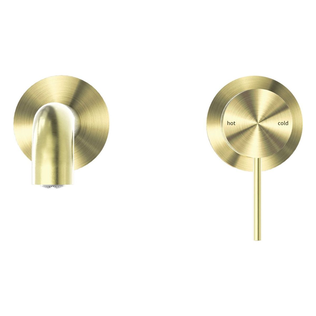 Mecca Wall Basin/Bath Mixer Separate Back Plate 160mm in Brushed Gold