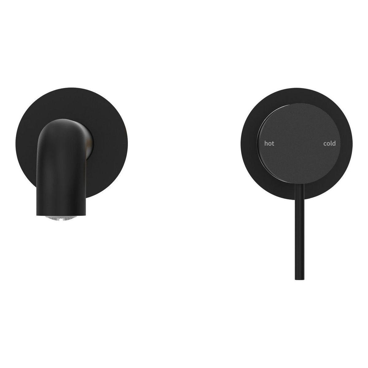 Mecca Wall Basin/Bath Mixer Separate Back Plate 160mm in Matte Black