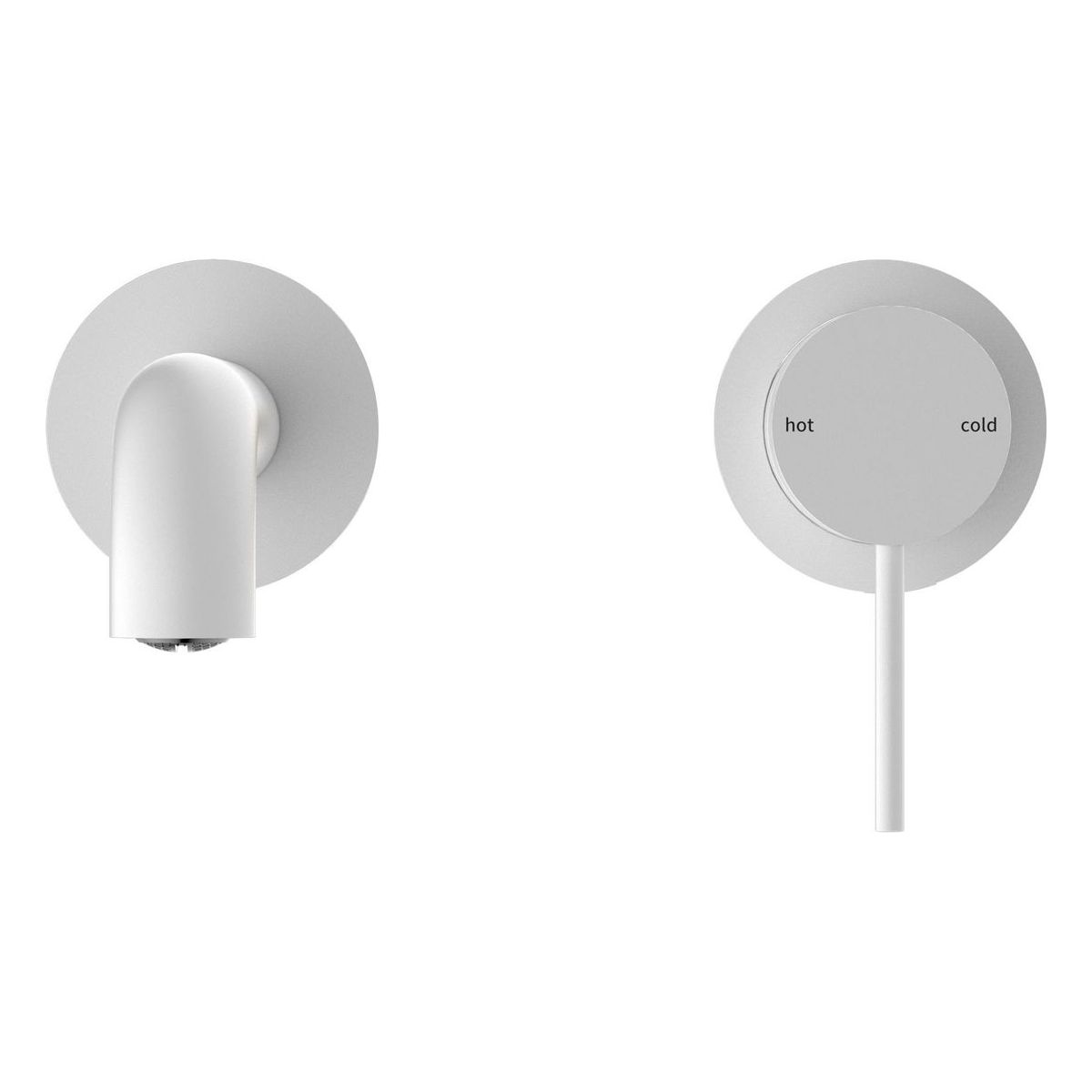 Mecca Wall Basin/Bath Mixer Separate Back Plate 160mm in Matte White