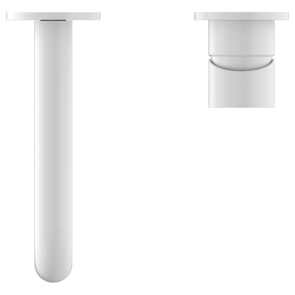 Mecca Wall Basin/Bath Mixer Separate Back Plate 160mm in Matte White