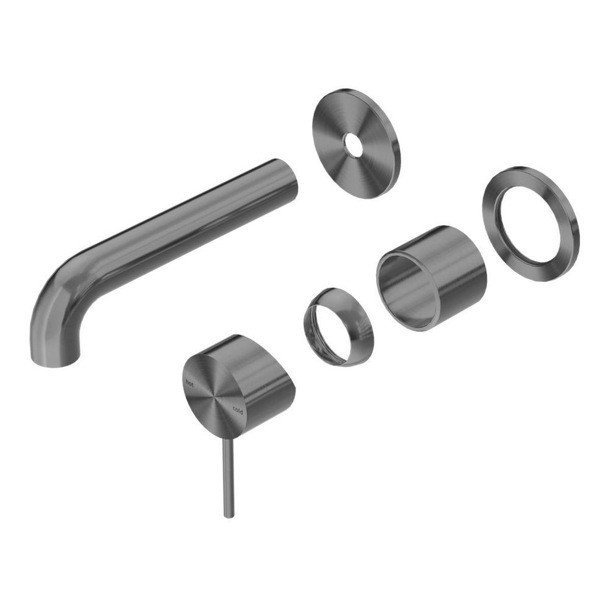 Mecca Wall Basin/Bath Mixer Separate Back Plate 160mm Trim Kits in Gun Metal