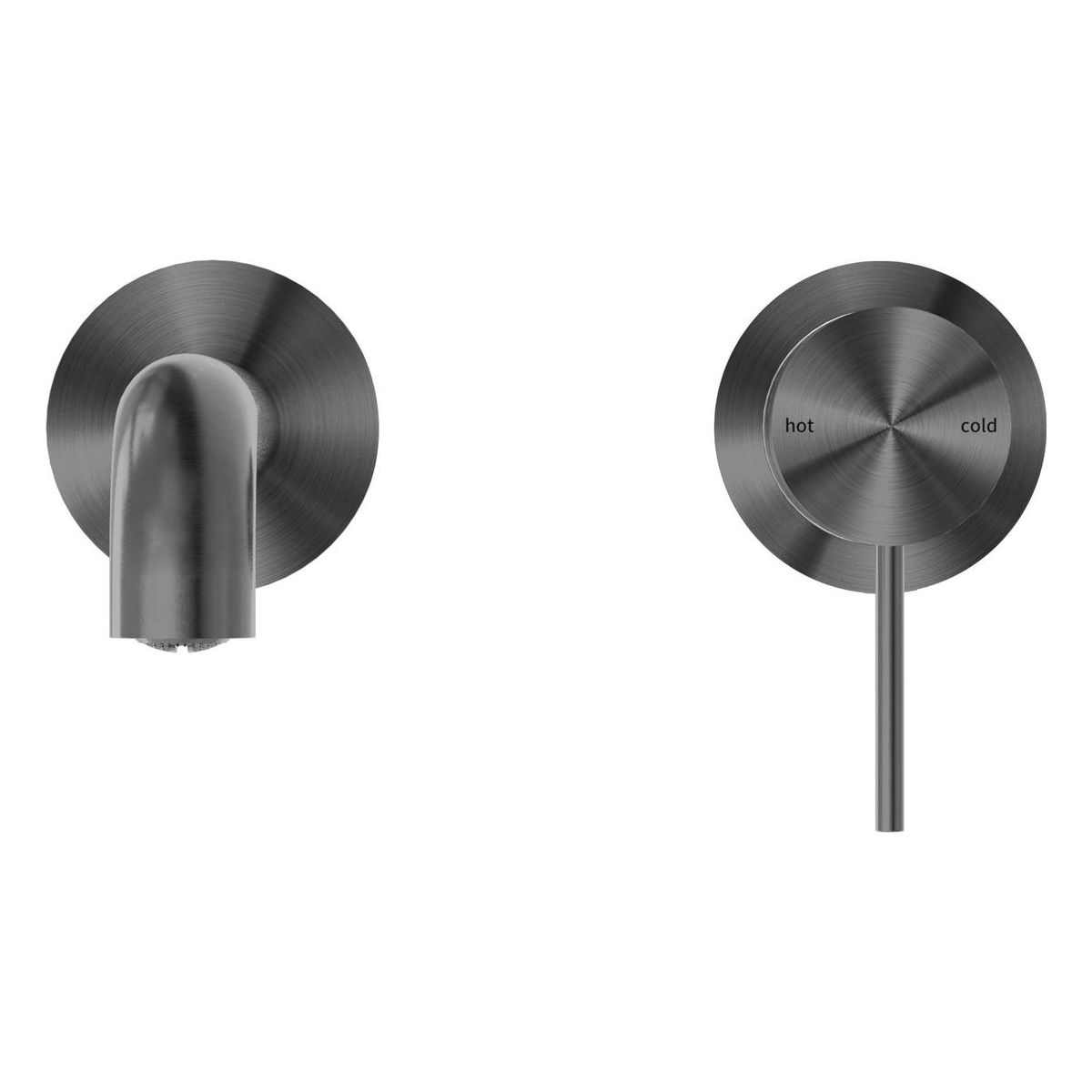 Mecca Wall Basin/Bath Mixer Separate Back Plate 185mm in Gun Metal