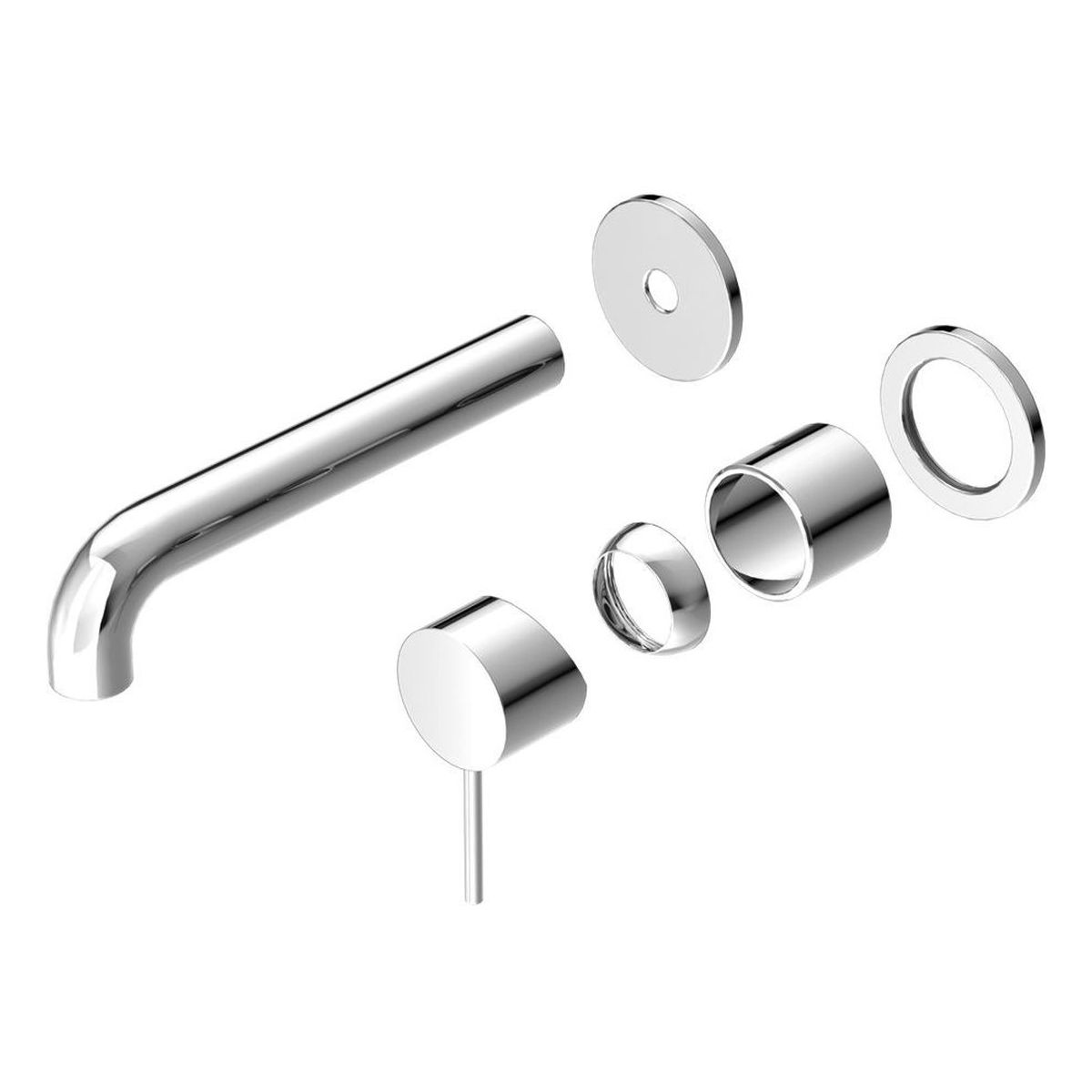 Mecca Wall Basin/Bath Mixer Separate Back Plate 185mm Trim Kits in Chrome