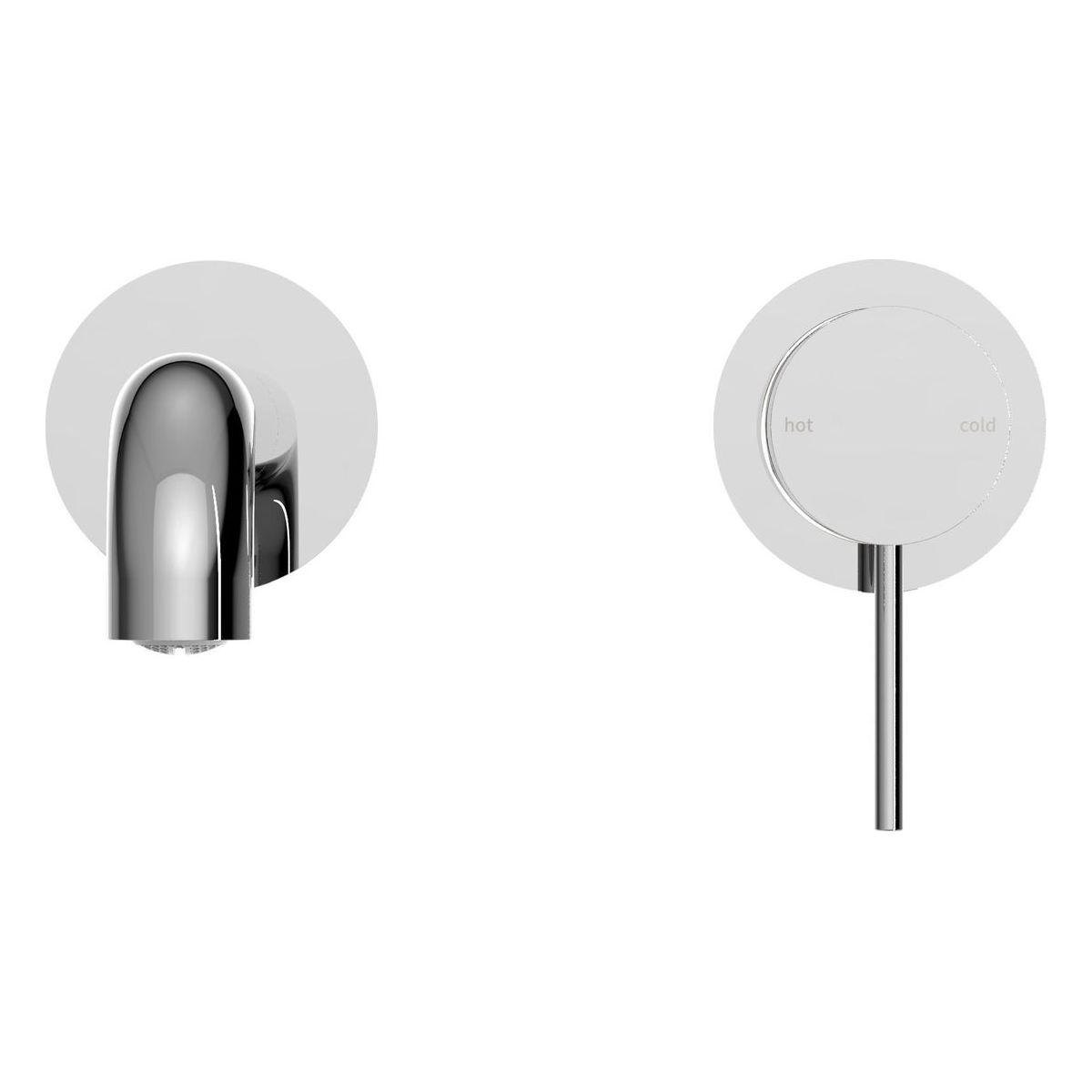 Mecca Wall Basin/Bath Mixer Separate Back Plate 230mm in Chrome