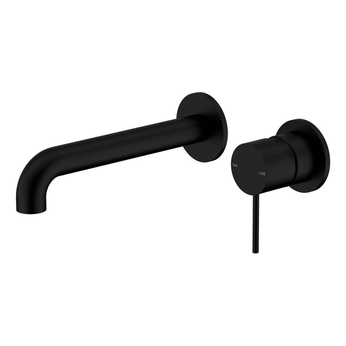 Mecca Wall Basin/Bath Mixer Separate Back Plate 230mm in Matte Black