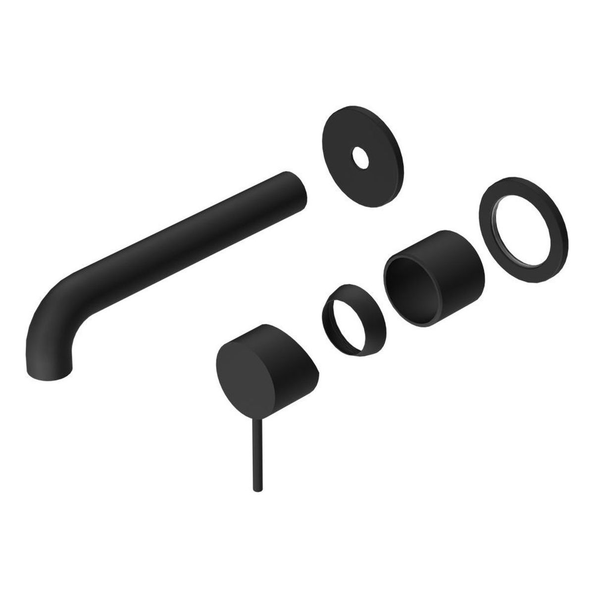 Mecca Wall Basin/Bath Mixer Separate Back Plate 260mm Trim Kits in Matte Black