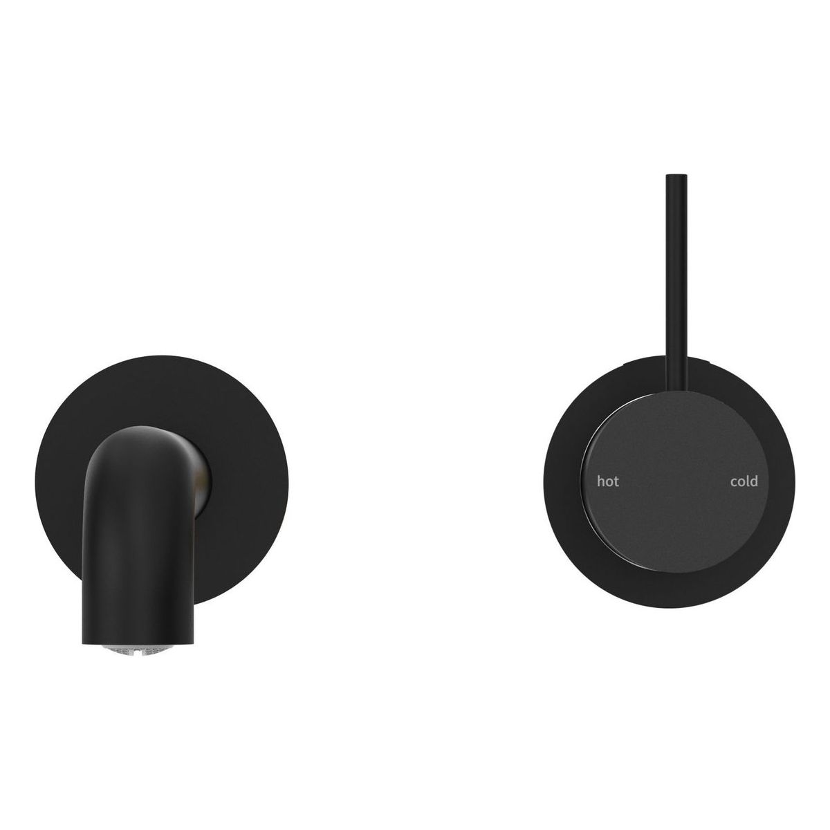 Mecca Wall Basin/Bath Mixer Separate Back Plate Handle Up 120mm in Matte Black