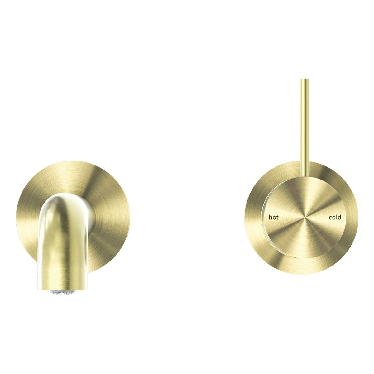 Mecca Wall Basin/Bath Mixer Separate Back Plate Handle Up 160mm in Brushed Gold