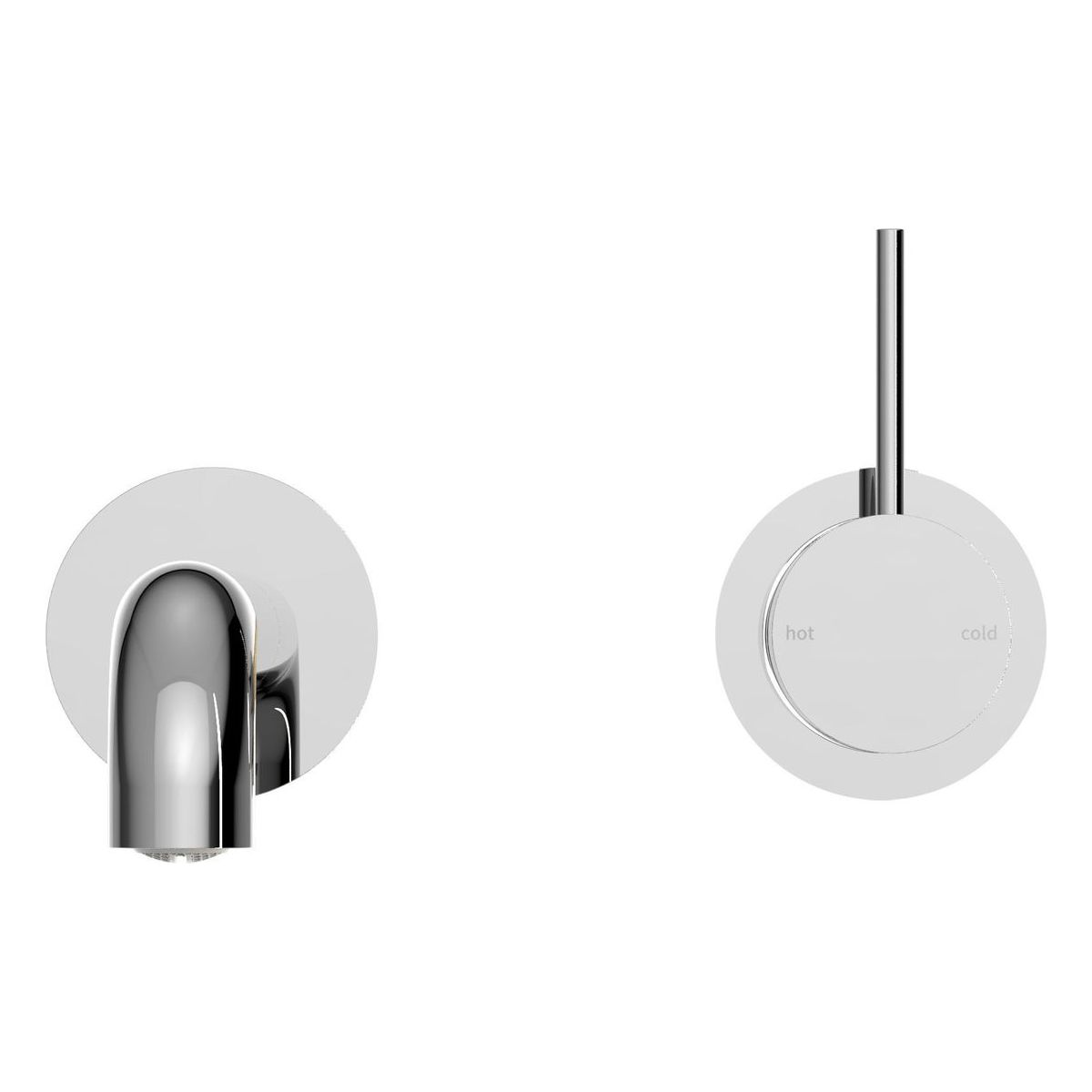 Mecca Wall Basin/Bath Mixer Separate Back Plate Handle Up 160mm in Chrome