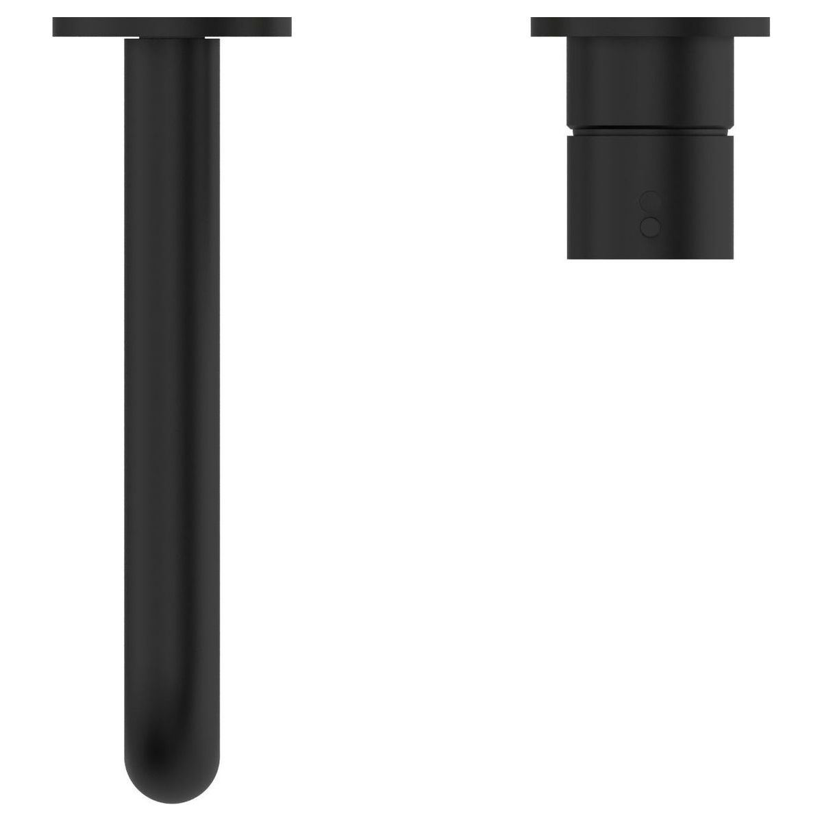 Mecca Wall Basin/Bath Mixer Separate Back Plate Handle Up 160mm in Matte Black