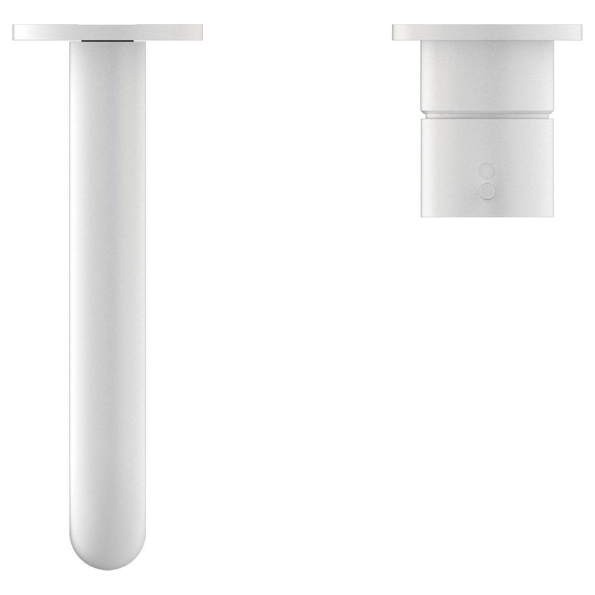 Mecca Wall Basin/Bath Mixer Separate Back Plate Handle Up 160mm in Matte White