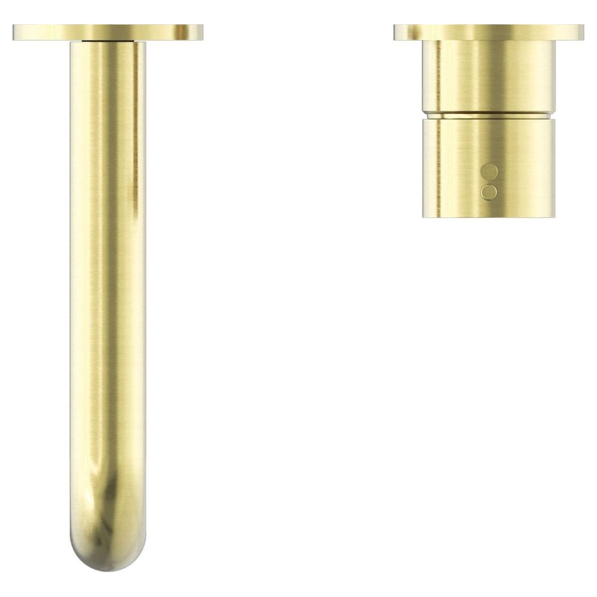 Mecca Wall Basin/Bath Mixer Separate Back Plate Handle Up 185mm in Brushed Gold