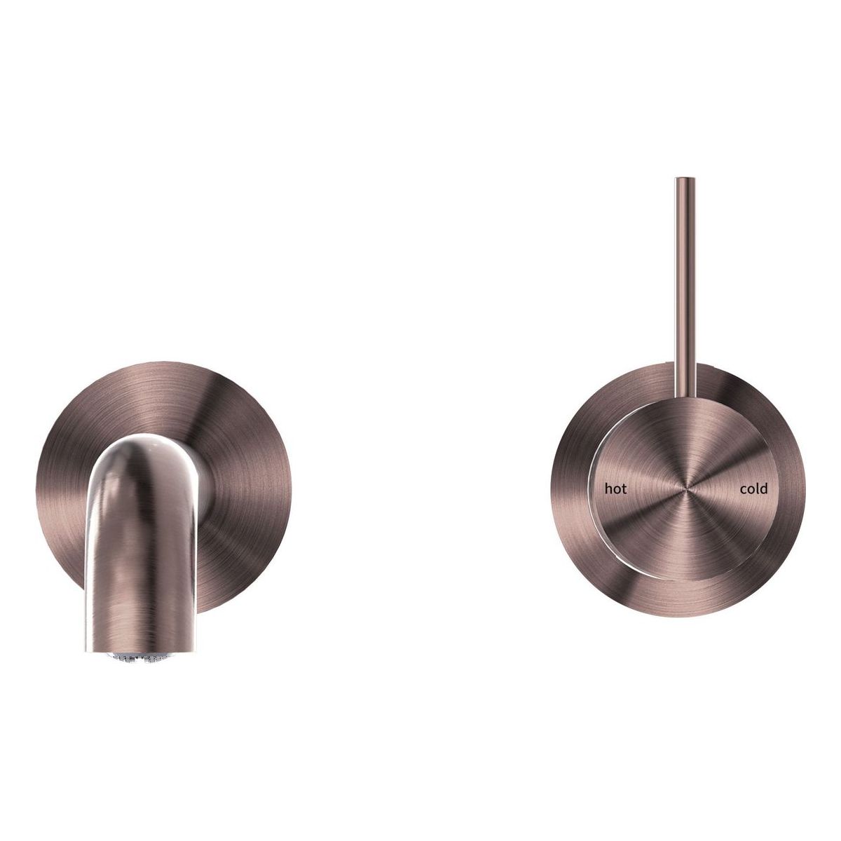 Mecca Wall Basin/Bath Mixer Separate Back Plate Handle Up 185mm in Brushed Bronze