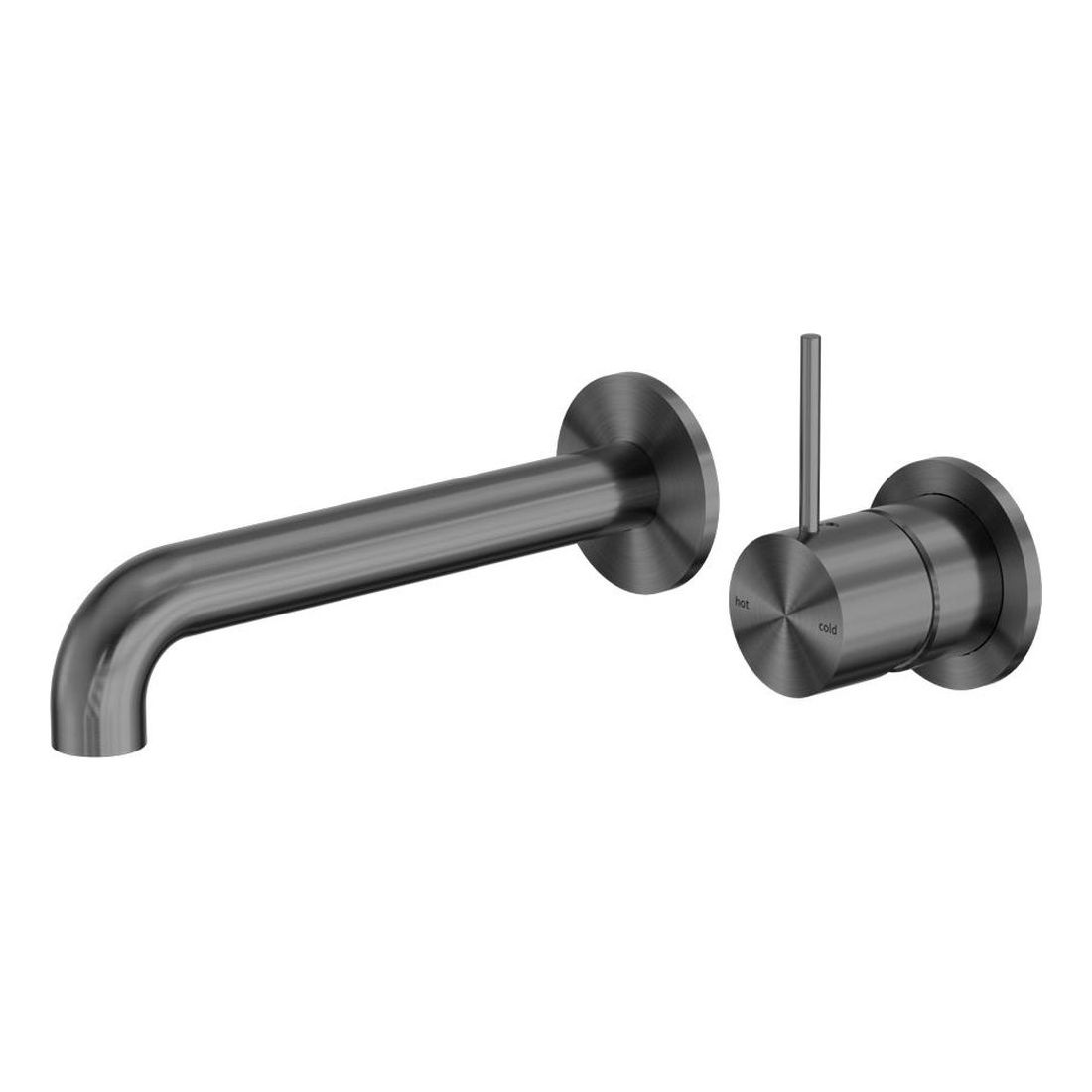 Mecca Wall Basin/Bath Mixer Separate Back Plate Handle Up 185mm in Gun Metal