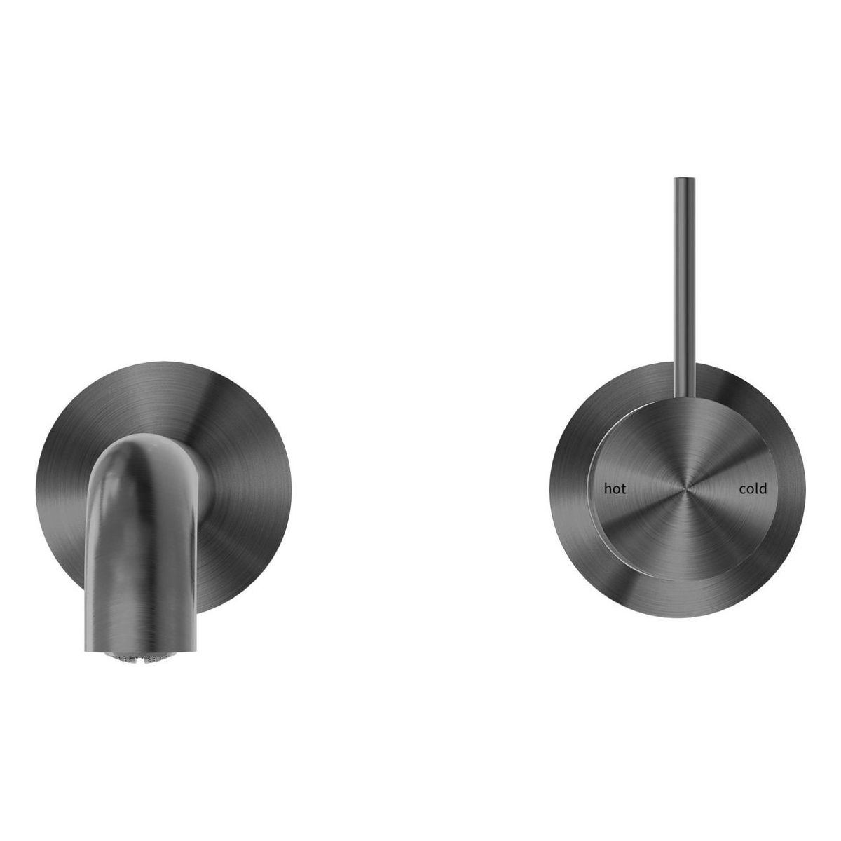 Mecca Wall Basin/Bath Mixer Separate Back Plate Handle Up 185mm in Gun Metal