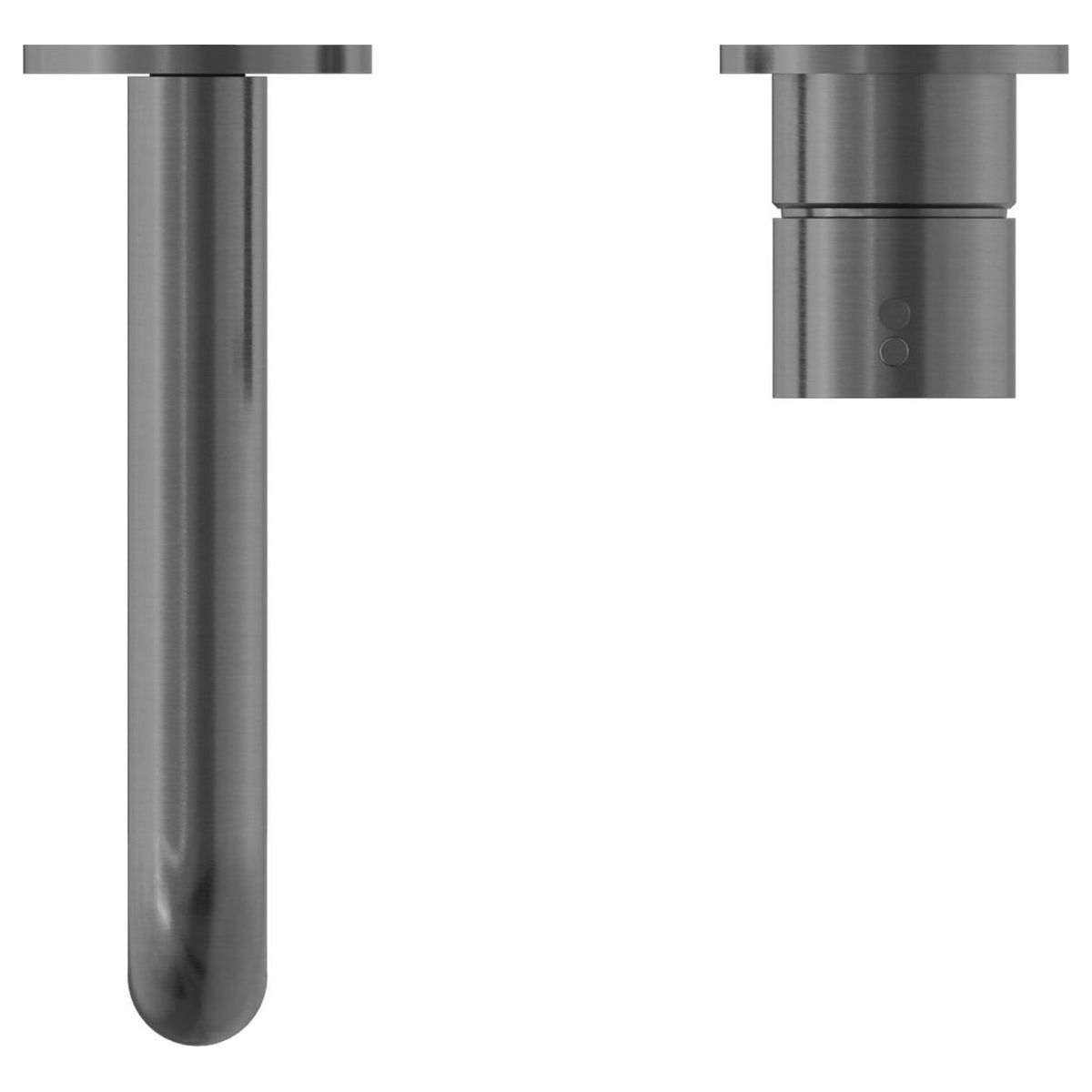 Mecca Wall Basin/Bath Mixer Separate Back Plate Handle Up 185mm in Gun Metal