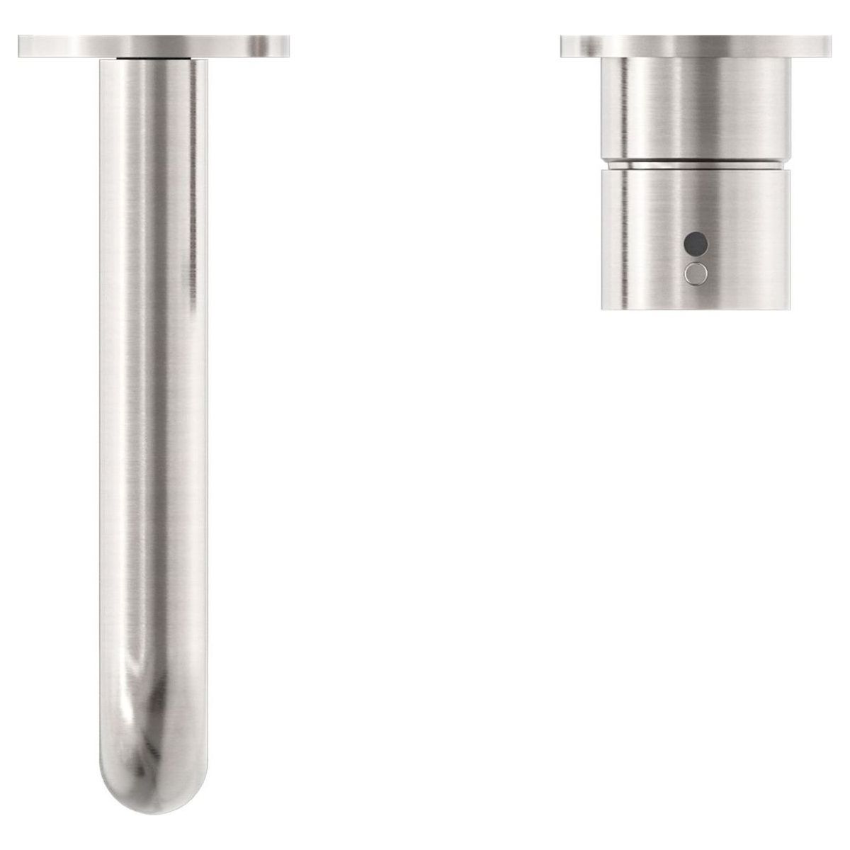 Mecca Wall Basin/Bath Mixer Separate Back Plate Handle Up 230mm in Brushed Nickel