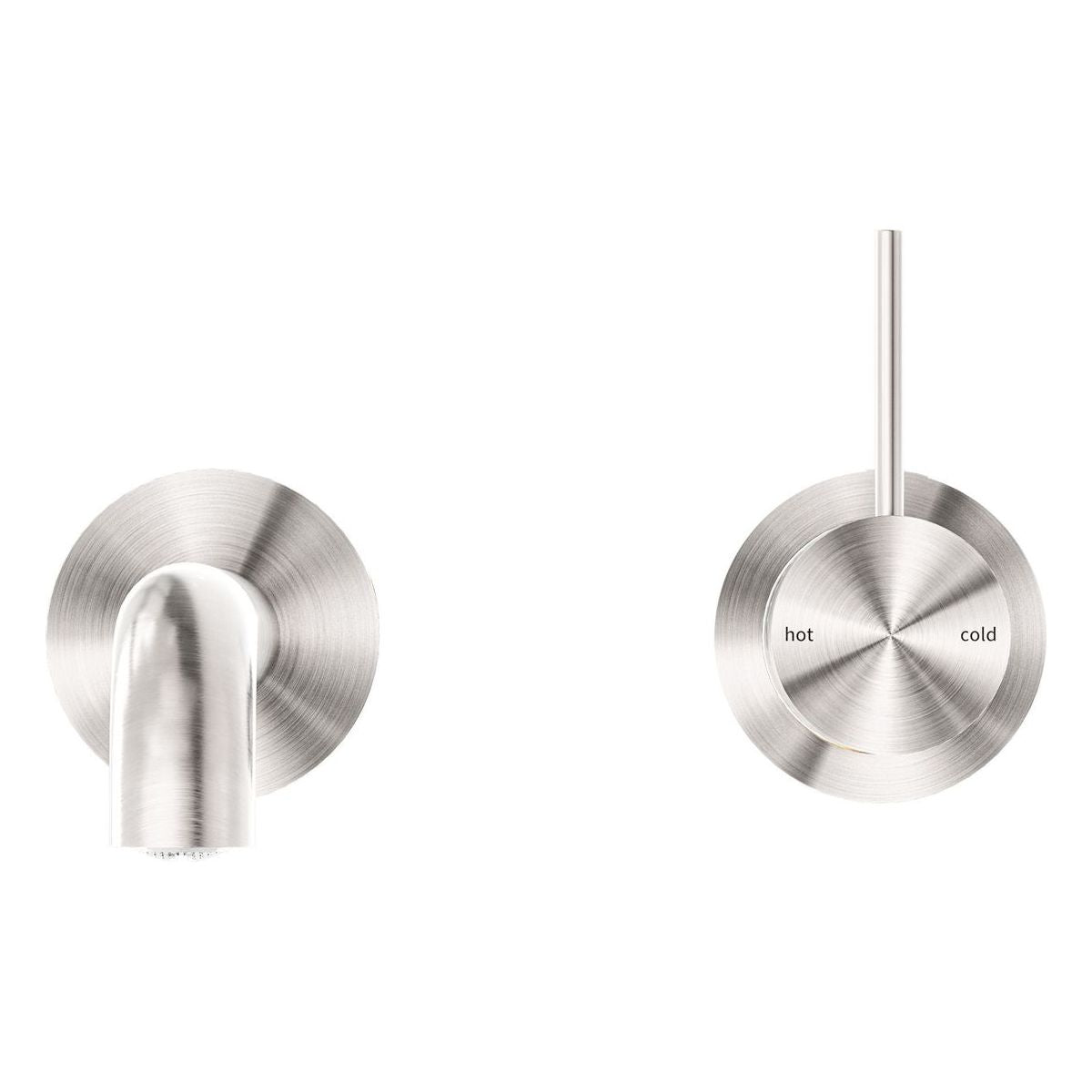 Mecca Wall Basin/Bath Mixer Separate Back Plate Handle Up 260mm in Brushed Nickel