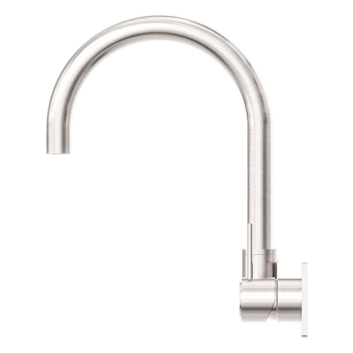 Mecca Wall Basin/Bath Mixer Swivel Spout Handle Up in Brushed Nickel
