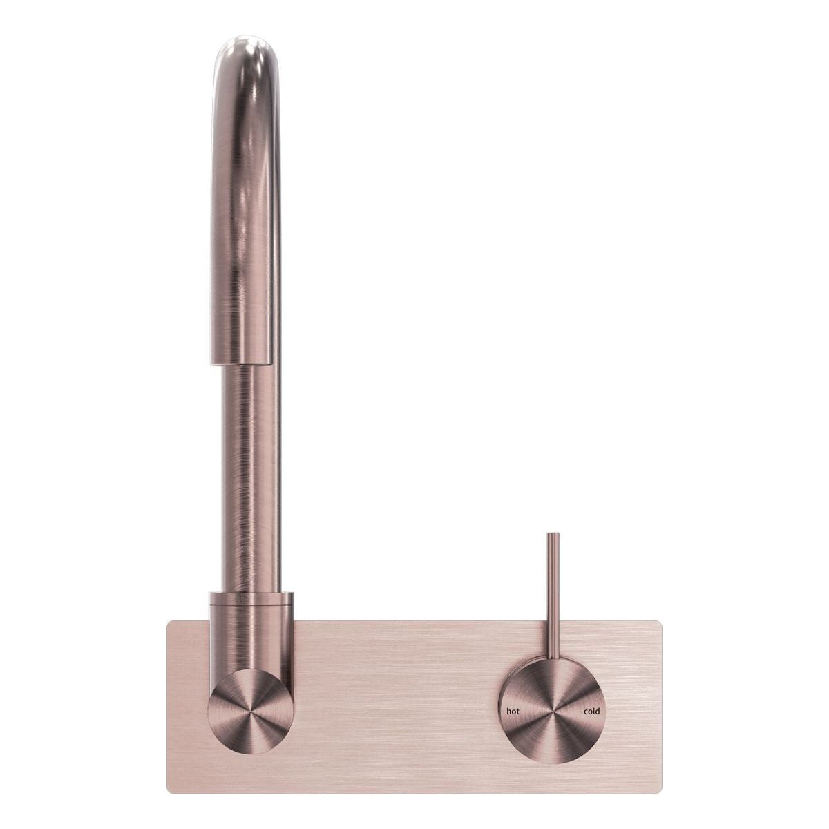 Mecca Wall Basin/Bath Mixer Swivel Spout Handle Up in Brushed Bronze