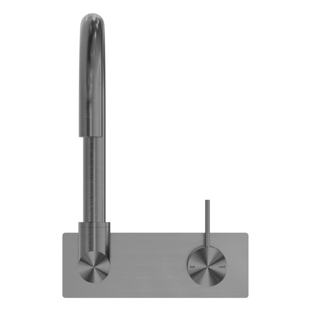 Mecca Wall Basin/Bath Mixer Swivel Spout Handle Up in Gun Metal
