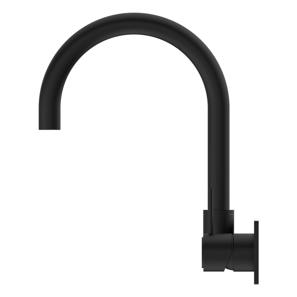 Mecca Wall Basin/Bath Mixer Swivel Spout Handle Up in Matte Black