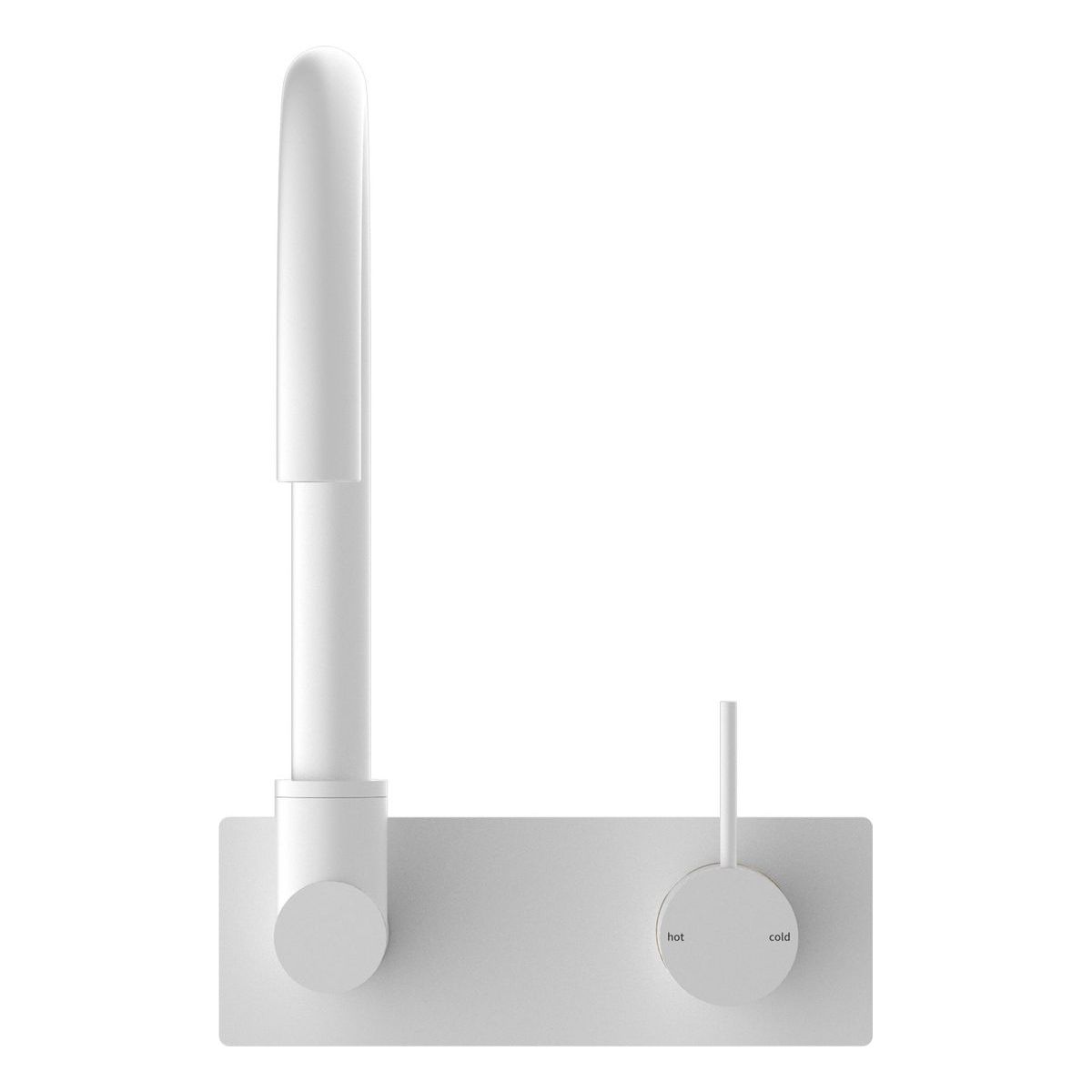 Mecca Wall Basin/Bath Mixer Swivel Spout Handle Up in Matte White