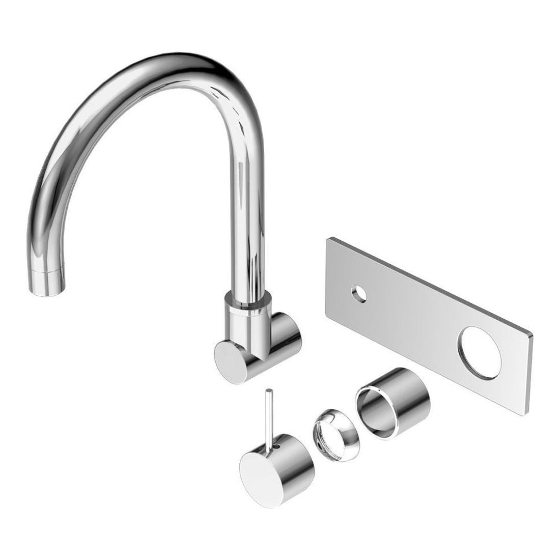 Mecca Wall Basin/Bath Mixer Swivel Spout Handle Up Trim Kits in Chrome