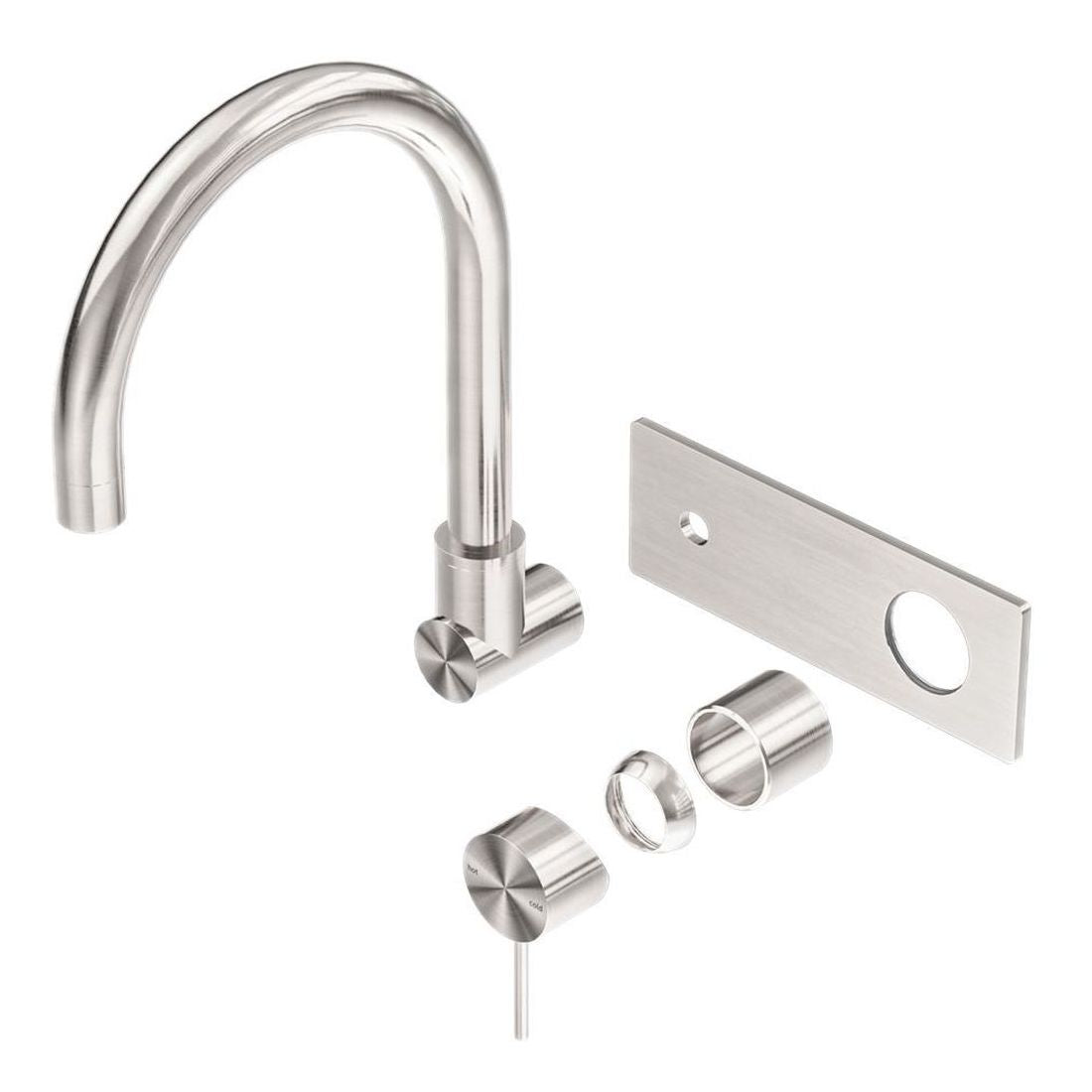 Mecca Wall Basin/Bath Mixer Swivel Spout Trim Kits in Brushed Nickel