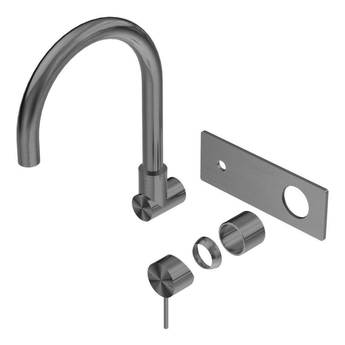 Mecca Wall Basin/Bath Mixer Swivel Spout Trim Kits in Gun Metal