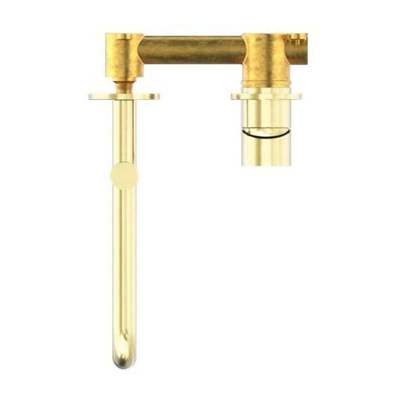 Mecca Wall Basin/Bath Mixer Swivel Spout 225mm in Brushed Gold