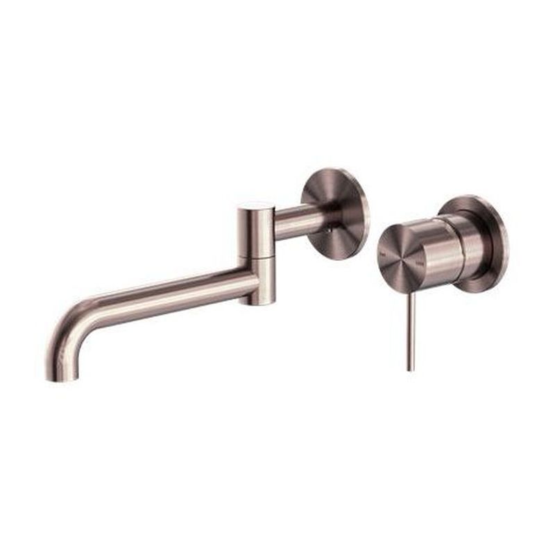 Mecca Wall Basin/Bath Mixer Swivel Spout 225mm in Brushed Bronze
