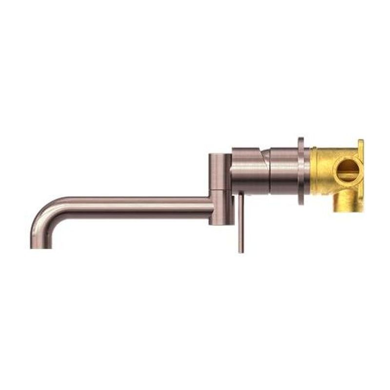 Mecca Wall Basin/Bath Mixer Swivel Spout 225mm in Brushed Bronze