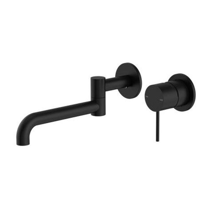 Mecca Wall Basin/Bath Mixer Swivel Spout 225mm in Matte Black