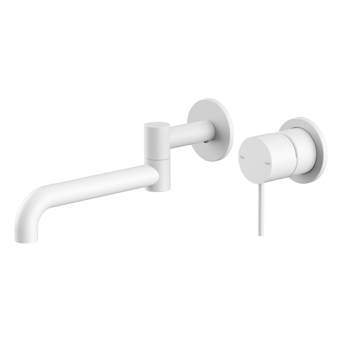 Mecca Wall Basin/Bath Mixer Swivel Spout 225mm in Matte White