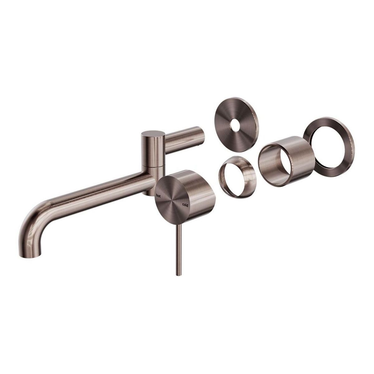 Mecca Wall Basin/Bath Mixer Swivel Spout 225mm Trim Kits in Brushed Bronze